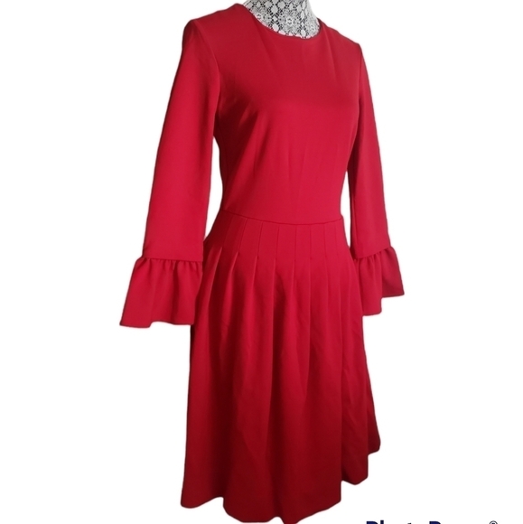 PINK Tartan Bell Sleeve Vogue Dress - Picture 5 of 11